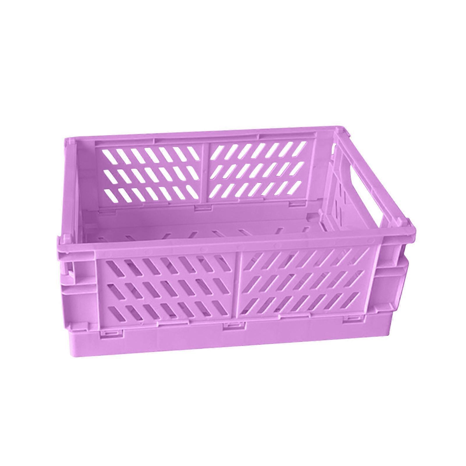 Mini Foldable Plastic Storage Basket For Organizing Crates With Handles For Desks And Bedrooms