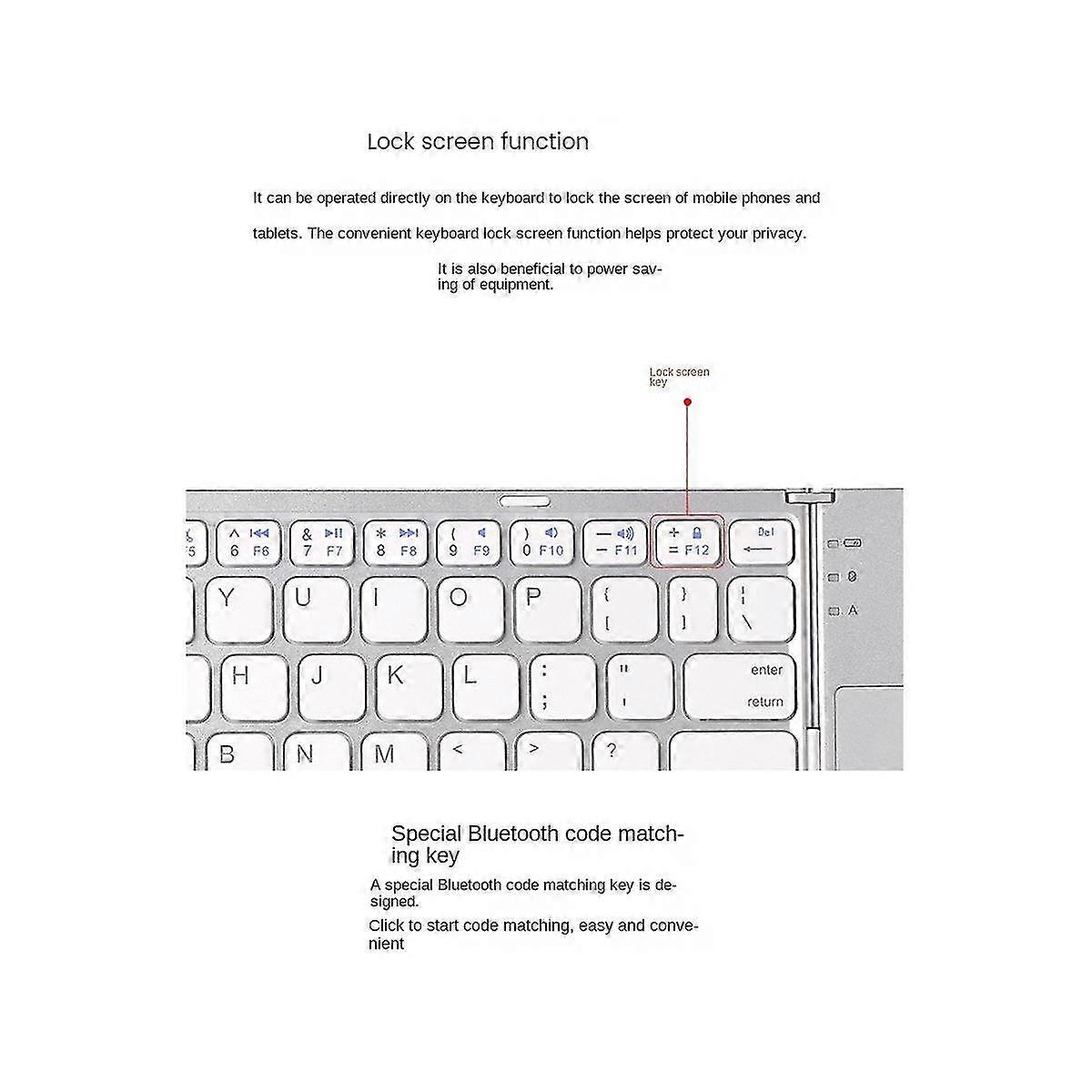 Portable Mini Three Folding Bluetooth Keyboard Wireless Foldable Touchpad Keypad For Ios,android,wi