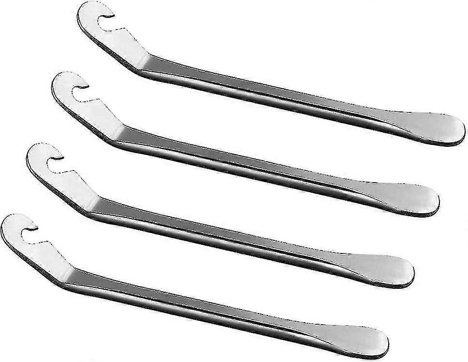 4 Pieces Bicycle Tire Tools Hooks, Stainless Steel Metal Tire Levers, Bicycle Tire Lever Spoon