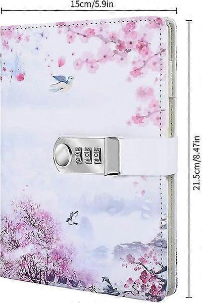 Creative Password Lock Journal with Combination Lock - A5 Pu Leather Diary