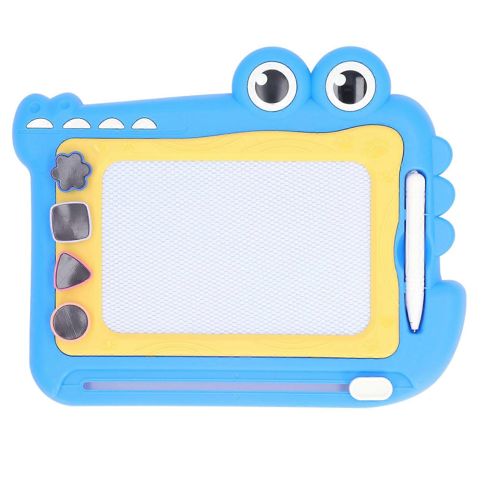 Magnetic Drawing Board with 4 Stamps Kids Writing and Drawing Board Color Doodle Sketchpad for Toddler 29x23CM Blue