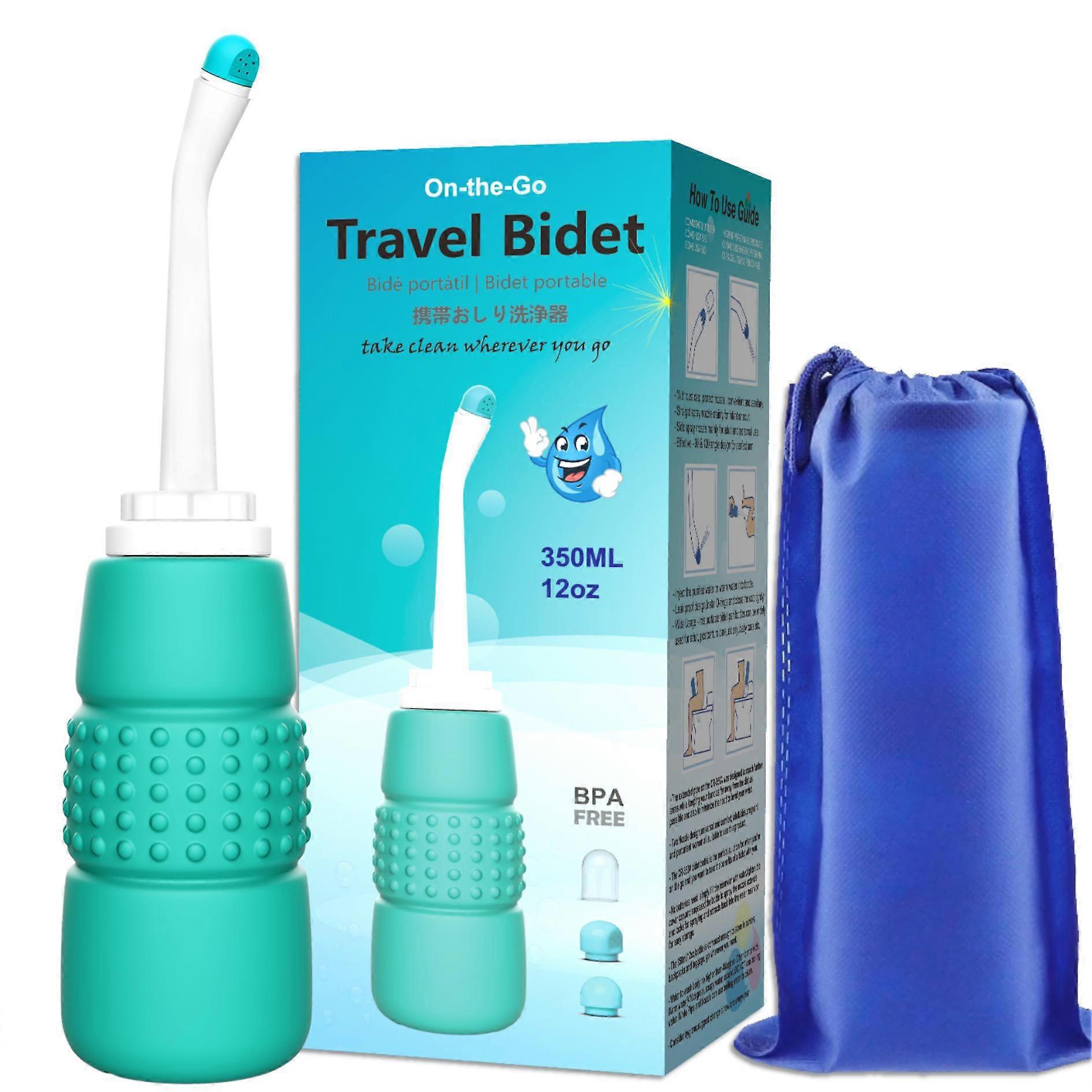 Travel Bidet Easy-to-use Portable Bidet with Convenient Nozzle Storage, Travel Bag, 400 ml Capacity, and Angled Nozzle Spray