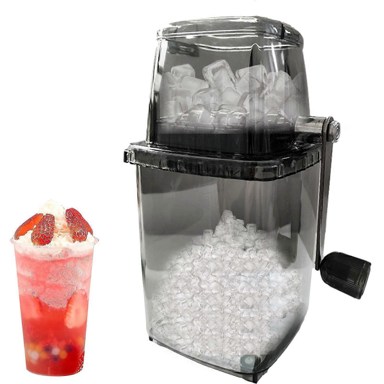 מדריך מגרסת קרח מגרסות קרח סיבוביות קוקטיילים מכונת סלאש קוביית קרח שייקים כתושים מכונת מגרסת קרח בית 1.2 ליטר מטחנת קרח, אפור