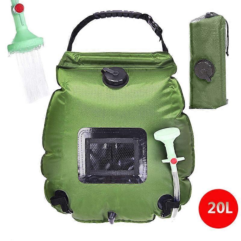 Camping Solar Shower Bag, 20L Portable Solar Heated Travel Hot Water with T