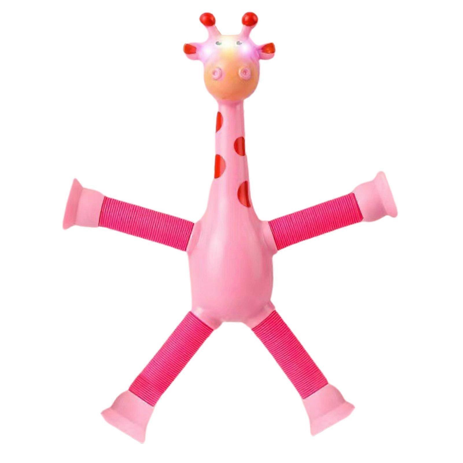 Stress Relief Toy Telescopic Suction Cup Giraffe Toy Fidget Tubes Toy Cartoon Giraffe Educational Toy for Kids