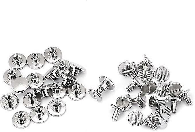 20pcs Nut Nail Rivets Screw Brass Threaded Flat Head Leather Craft Strap Handle Bag Accessories(5mm)