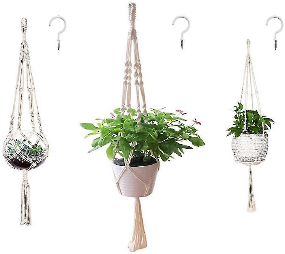 3 Pack Macrame Växthängare, hängande Växthållare