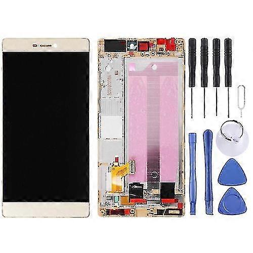 For Huawei P8 Lcd Screen And Digitizer Complete Assembly With Frame (gold)