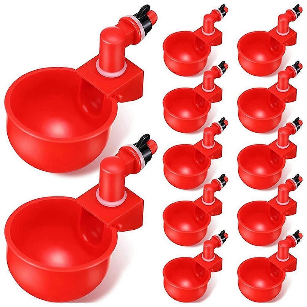 12PCS Chicken Watering Cup Automatic Filling Waterer Poultry Drinking Bowl Thread Watering Feeder C