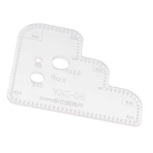 2x1pc Leather Craft Acrylic Cutting Circle Corner Stitching Template  3mm