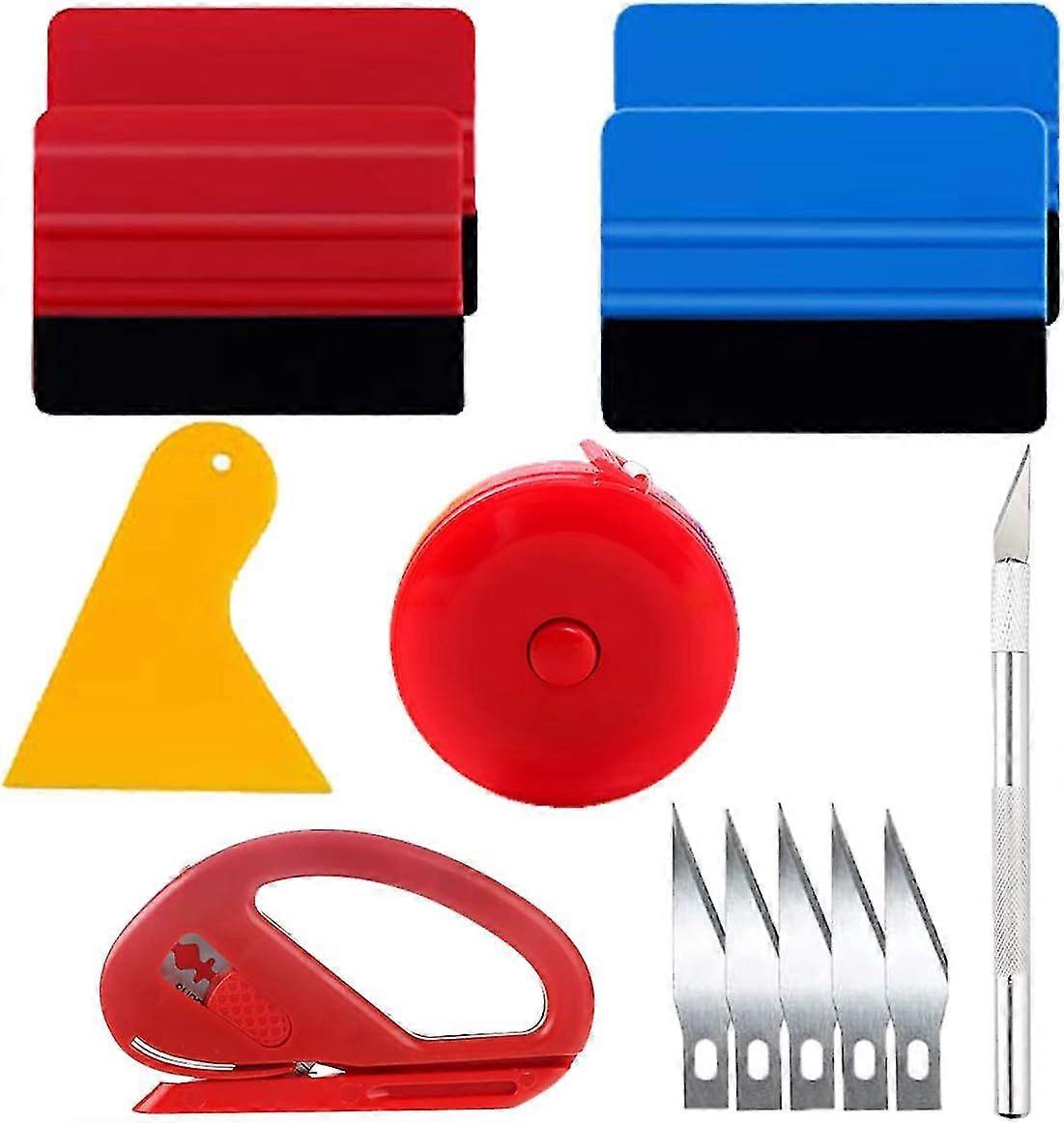 12 Pcs Car Vinyl Wrap Tool Kit, Wrap Squeegee Tool Kit Wallpaper Smoothing Tool Kit Felt Squeegee Vinyl Squeegee Tools For Car Wrapping And Install Wa