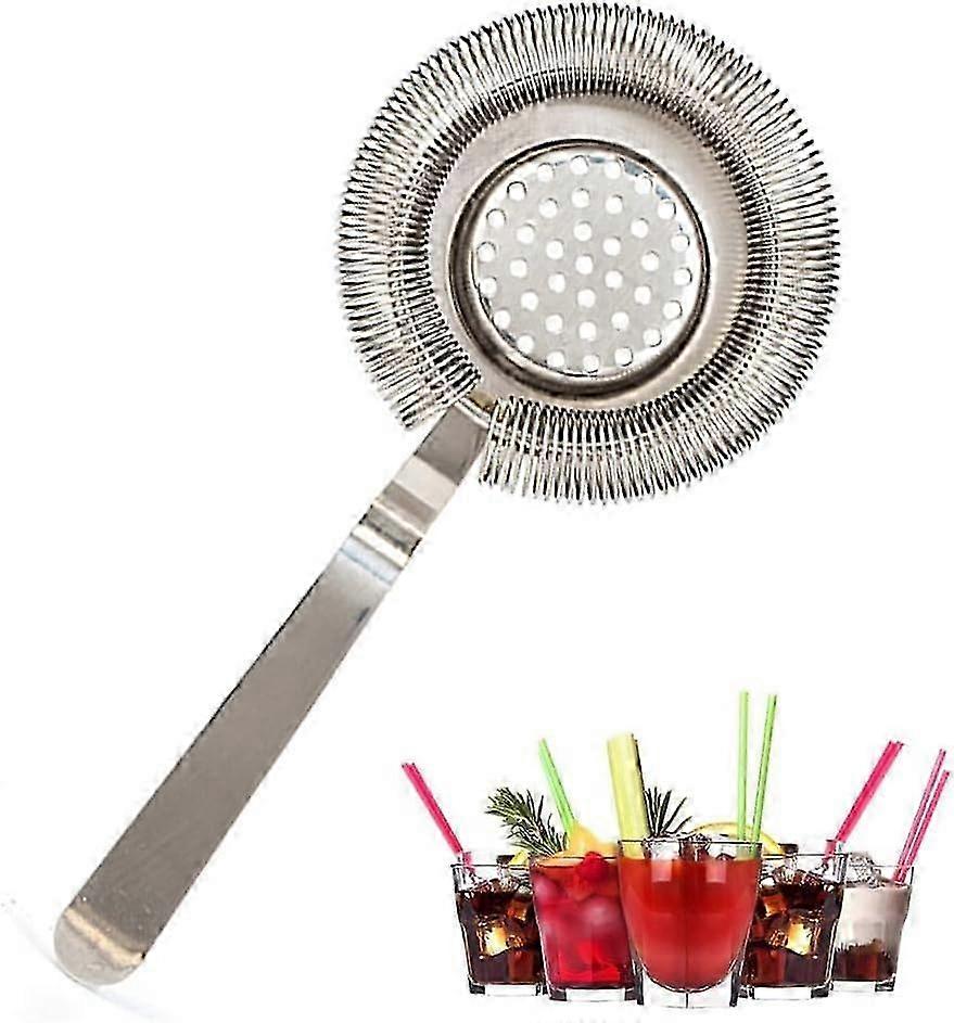 1 Pcs Round Cocktail Strainer ,Stainless Steel Ice Filtering Tool ,Colander Filter for at Home Bar Restaurant