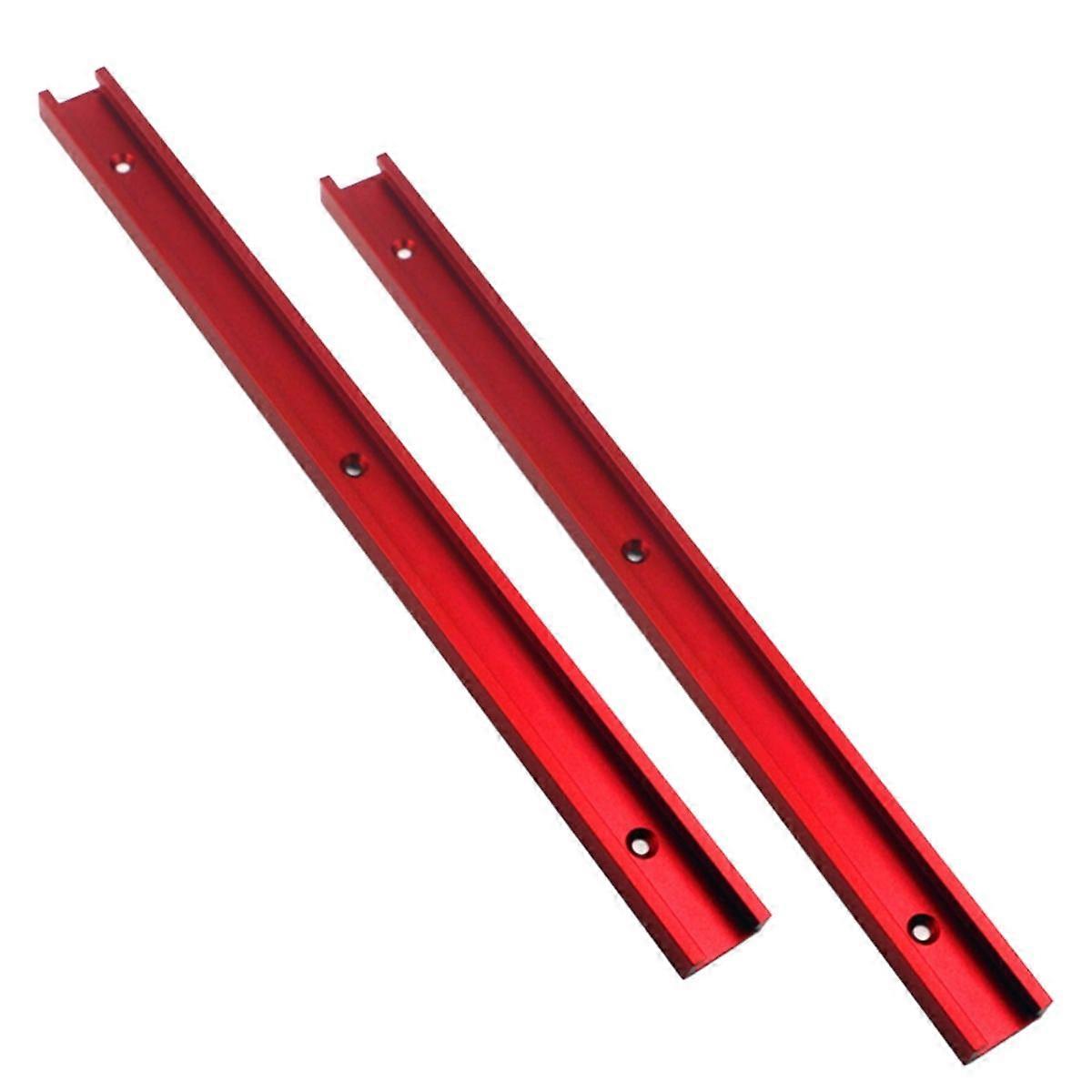 2pc Aluminum 400mm Double-Cut Profile Universal 3/4 -Track with Predrilled Mounting Holes,30 Type T