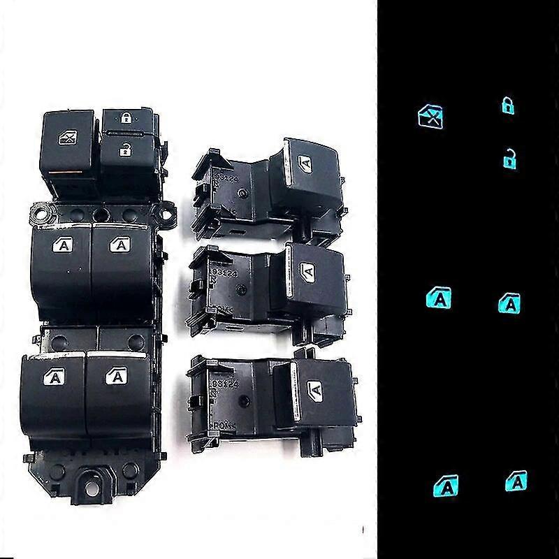 Automatische Power Window Switch Control Button Led Backlight voor Toyota Rav4 2019 2020 Linker Rudder Window Master Lifter