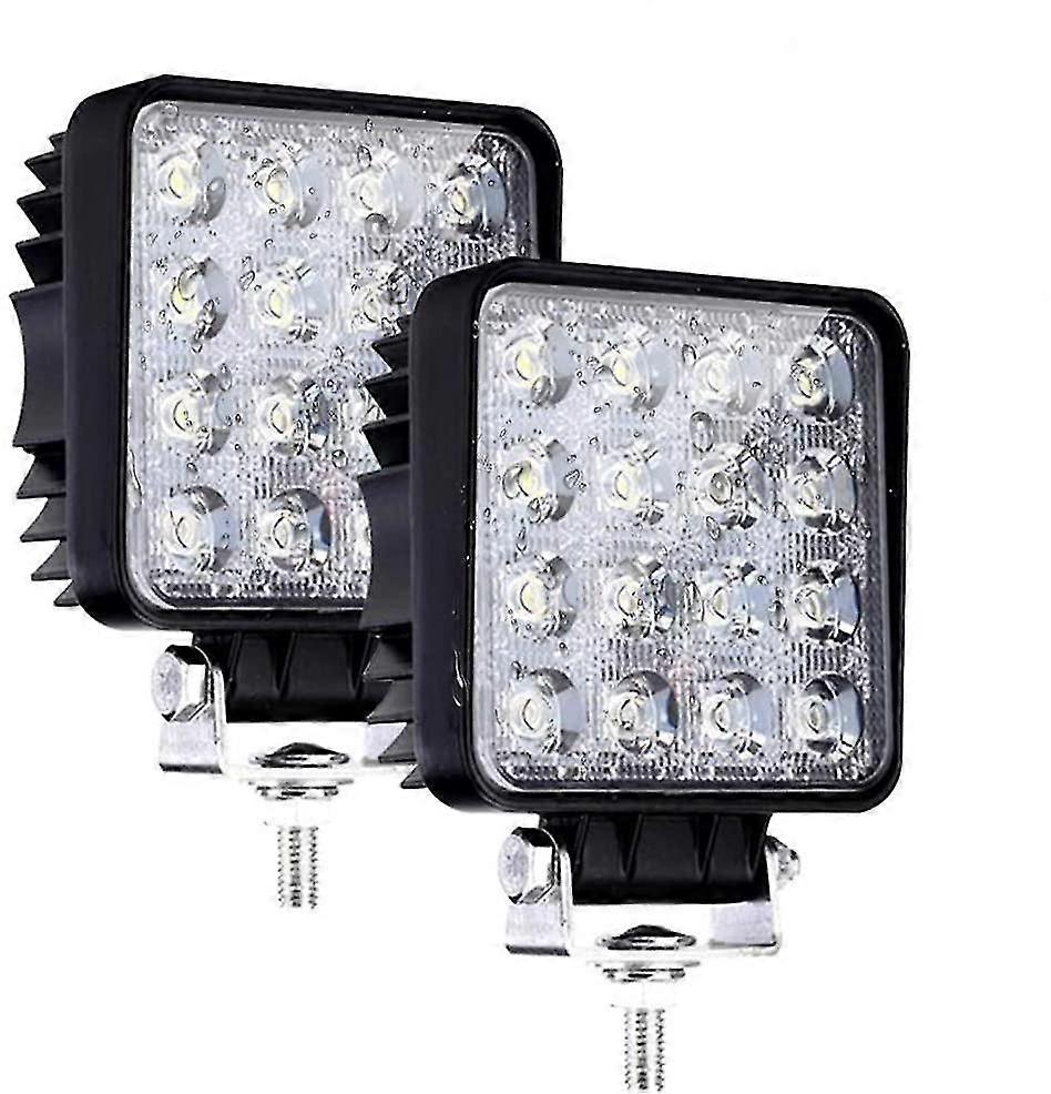 Led Work Light, 2 Pcs 48w Flood Led Light Bar For Car Tractor Offroad