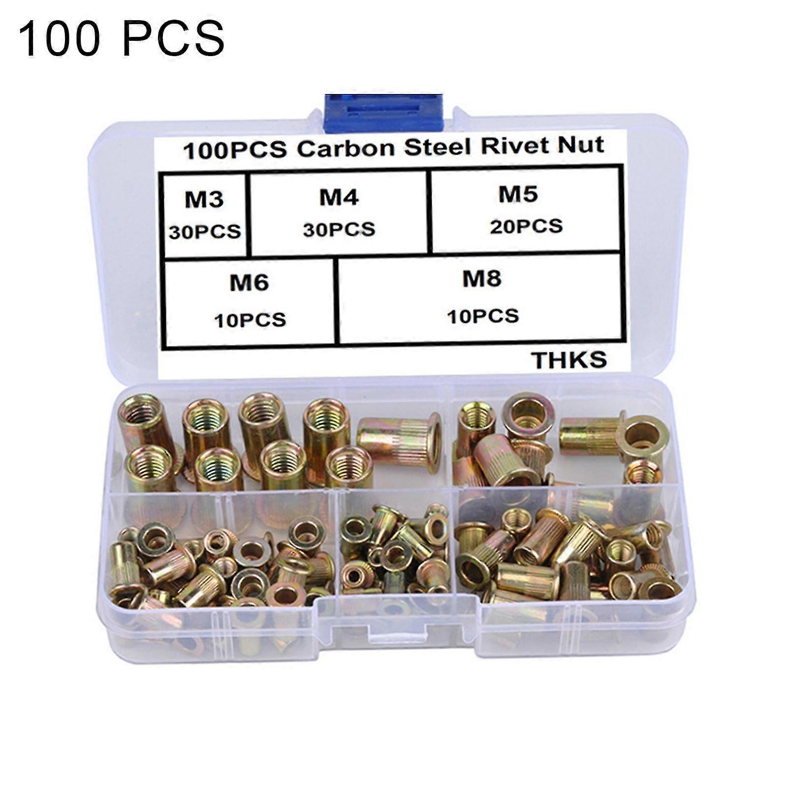High Hardness Rivet Nuts Kit - 100pcs M3-M8 Various Specifications