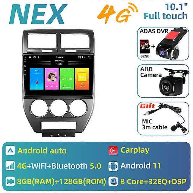 Carplay Car Multimedia Player for Jeep Compass MK Patriot 2006-2010 Radio 2 Din Android Stereo Screen GPS Autoradio Head Unit