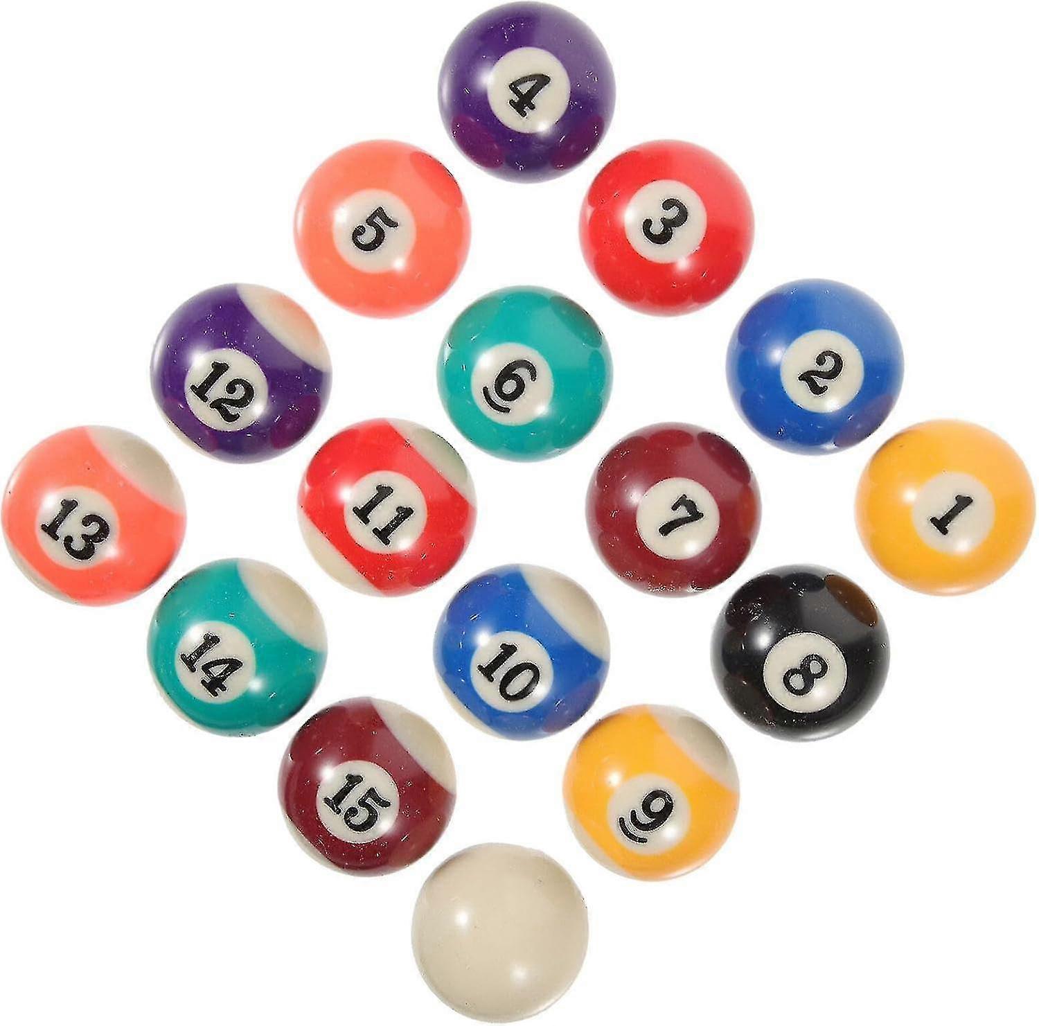 Mini Billiard Balls Set 16pcs 38mm Resin Pool Table Accessories