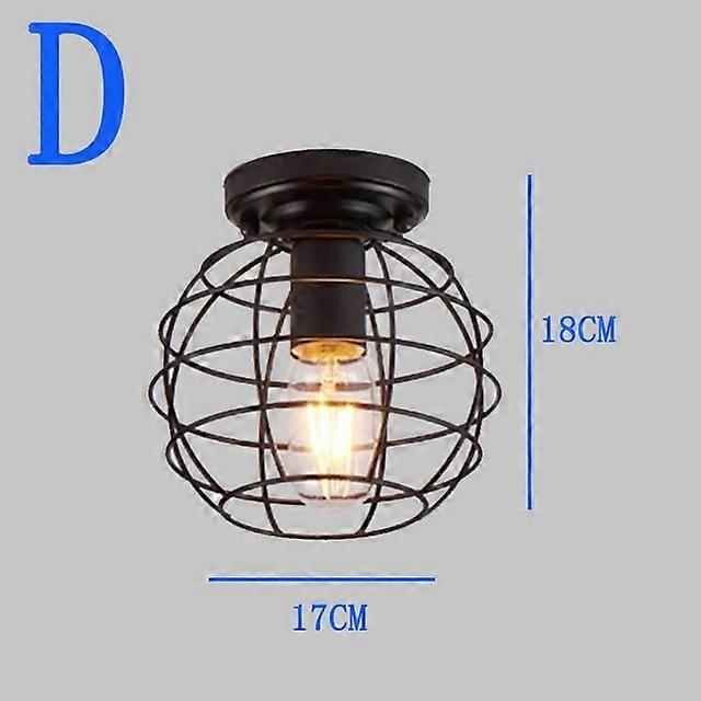 خمر ضوء السقف الحديثة الشمال الرجعية الحديد مصباح ديكور لغرفة المعيشة بار أبيض وأسود دور علوي E27 أضواء المنزل قفص لاعبا اساسيا