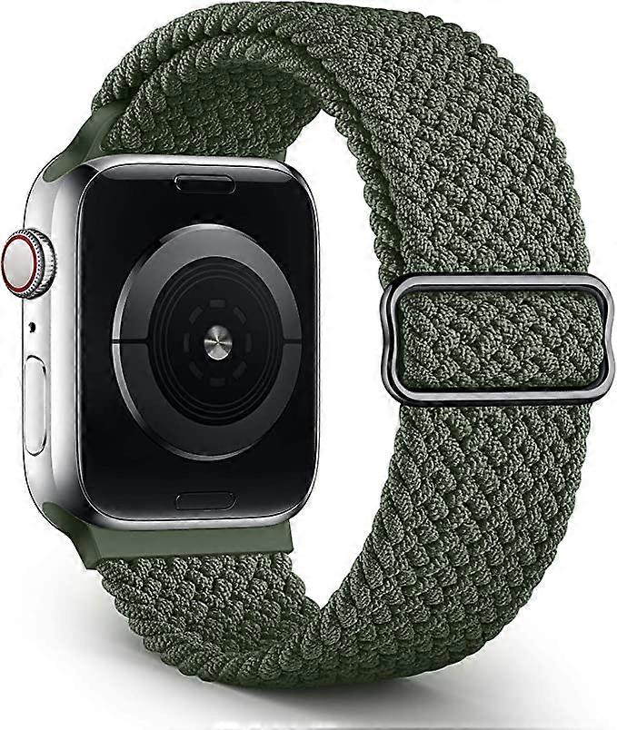 Knitted strap compatible with Apple Watch strap (dark green, not including watches), 38mm 40mm 41mm, adjustable soft elastic strap compatible with iWa