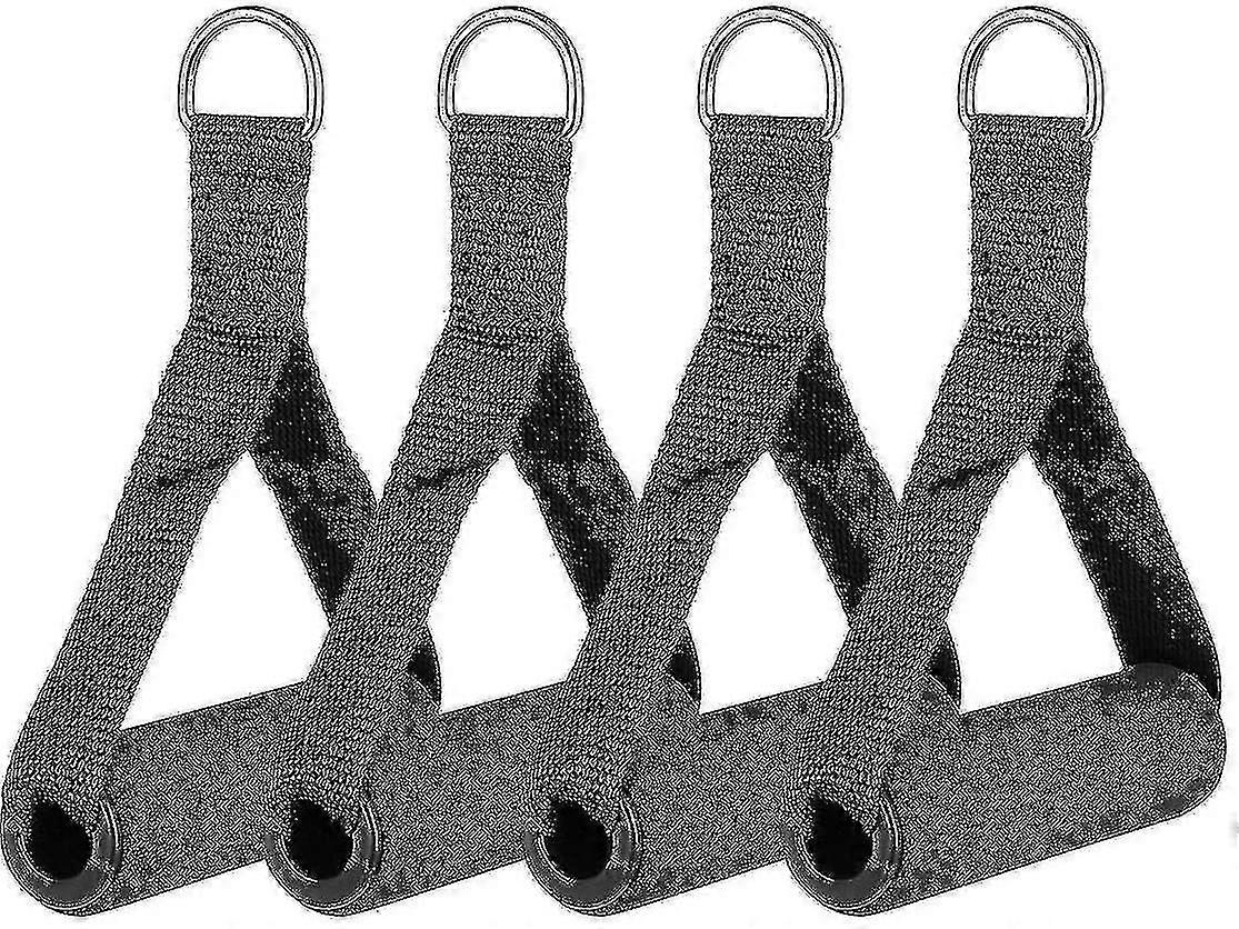 Resistance Band Handles Plastic D Ring Exercise Strap Foam(4 Pcs, Black)