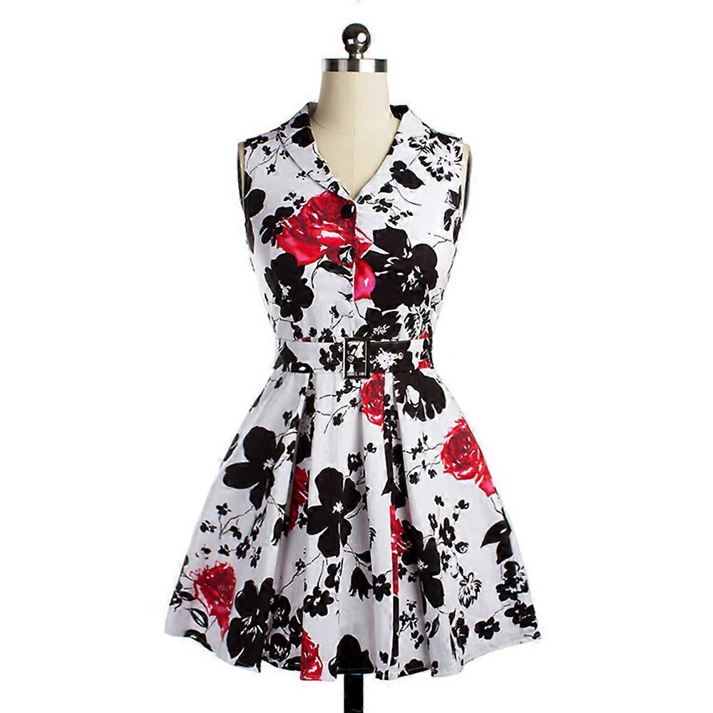 Vestido impresso sem mangas