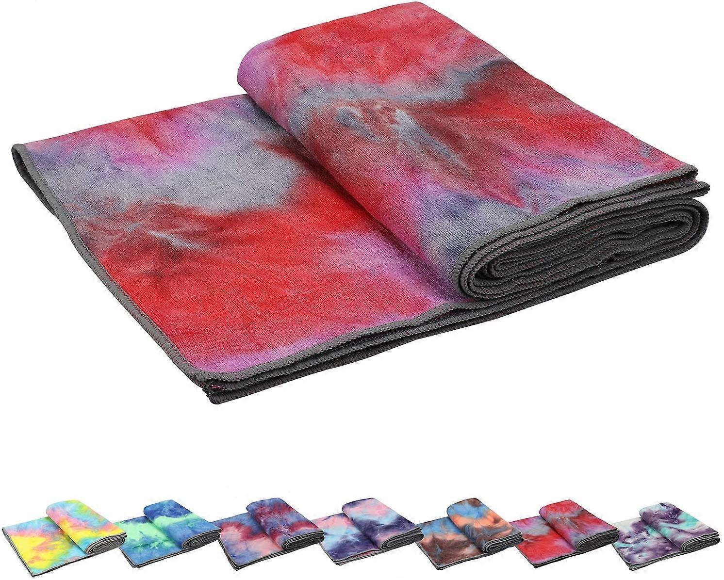 מגבות יוגה, מגבת יוגה חמה מונעת החלקה מרקם וופל ללא החלקה, שמיכת יוגה מיקרופייבר 100% סופגת ללא ריח, 24 אינץ 'x 72 אינץ 'מגבת מחצלת