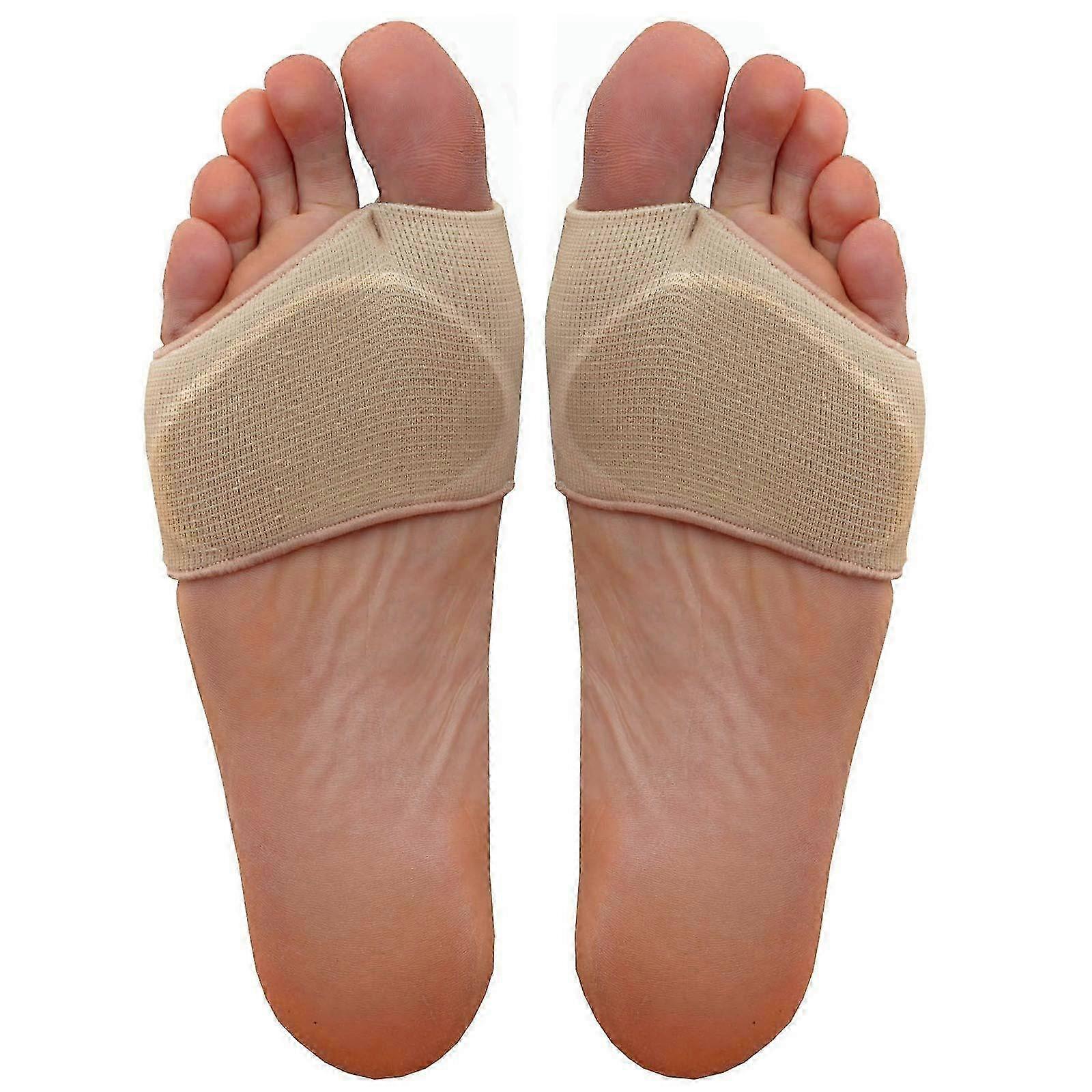 Metatarsal Pads for Women and Men Ball of Foot Cushion - Gel Sleeves Cushions Pad - Fabric Soft Socks for Supports Feet Pain Relief (Beige)
