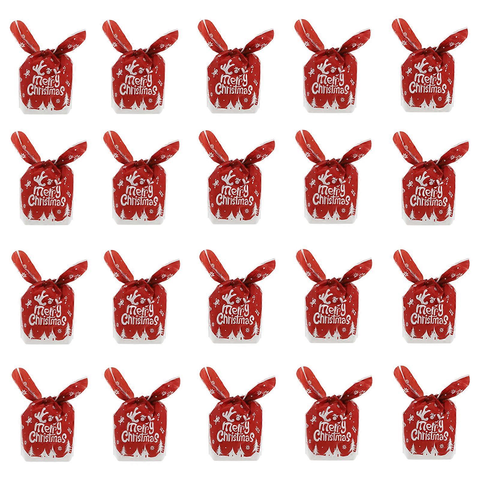 50Pcs karácsonyi nyuszifülek hópehely ropogós nugát ajándéktáskák bulihoz