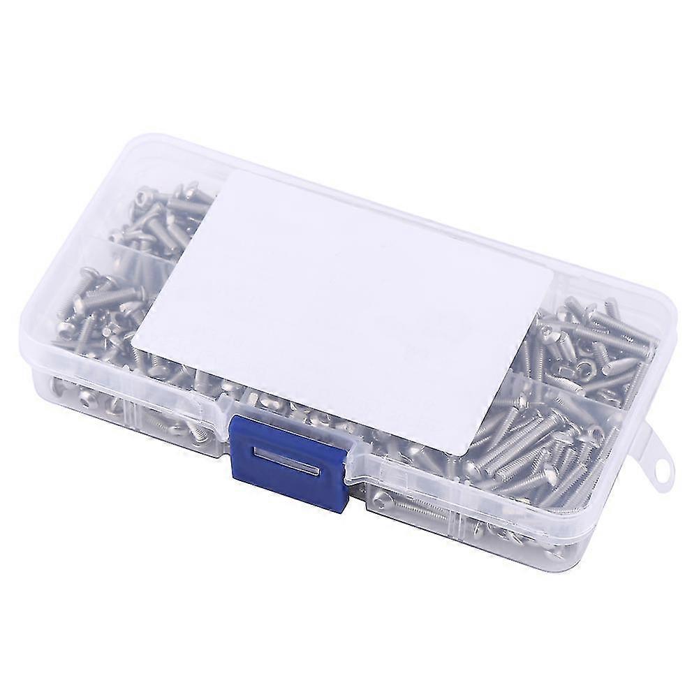 300pcs M3 Stainless Steel Button Head Hex Socket Screws Assortment Kit with Nuts