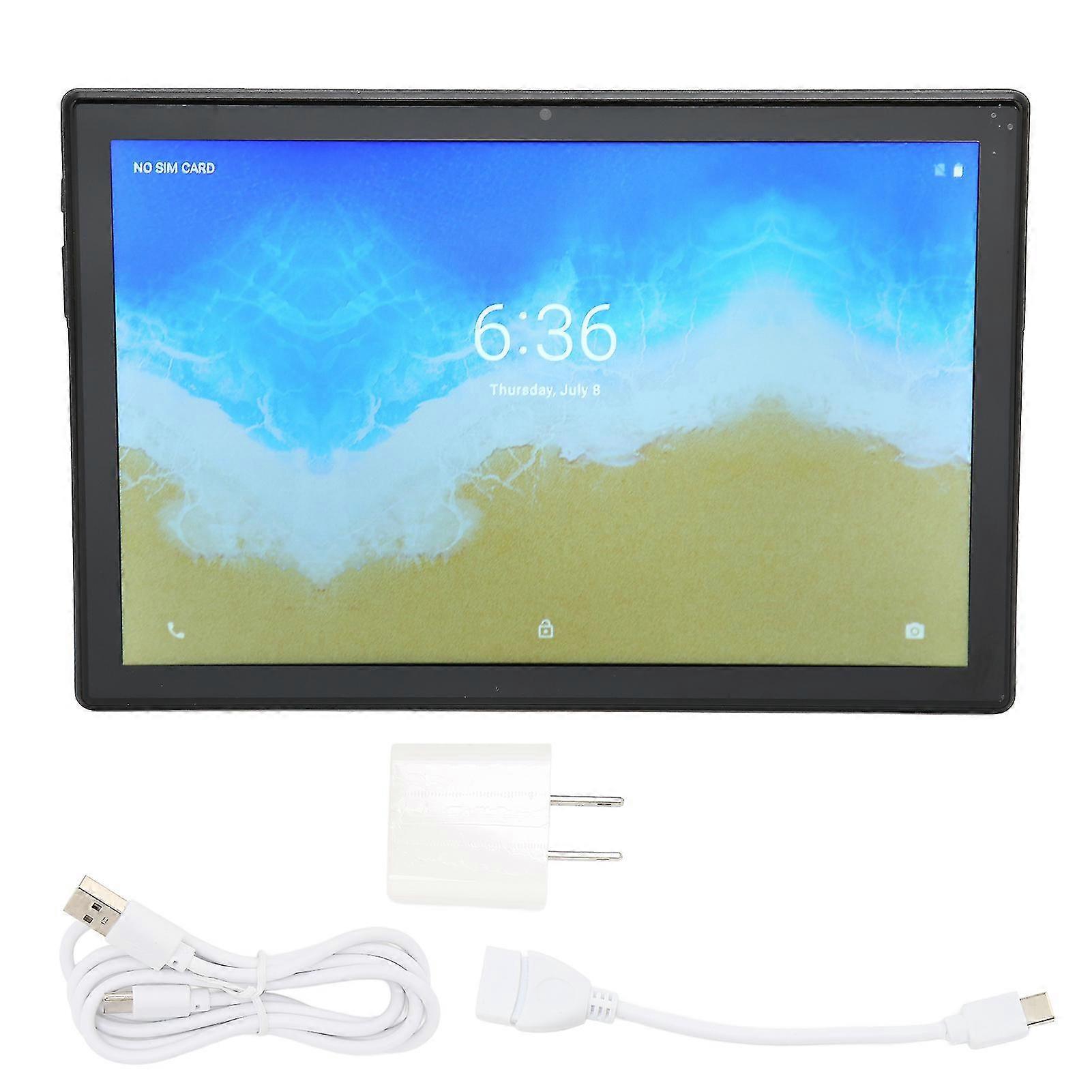 10.1in Tablet PC with 4G RAM, 128G ROM, Bluetooth 5.0, Octa Core, 5G Dual Band, 7000mah Battery, Android 11 - Blue (US Plug)