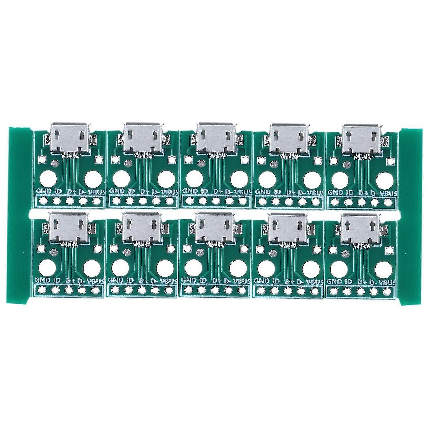 10pcs Micro-usb To Dip Adapter 5pin Female Connector B Type Pcb Converter