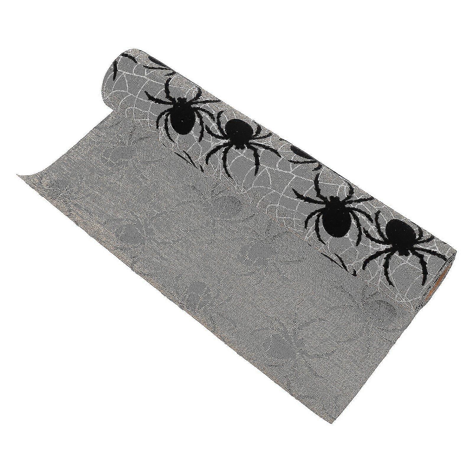 1pc Halloween Spider Table Runner Halloween Spider Tablecloth Linen Tablecloth