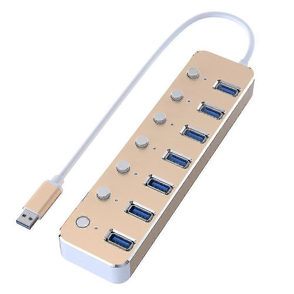 Usb Hub 7 Puertos Usb 3.0 5gbps Hub Splitter Extender Oro