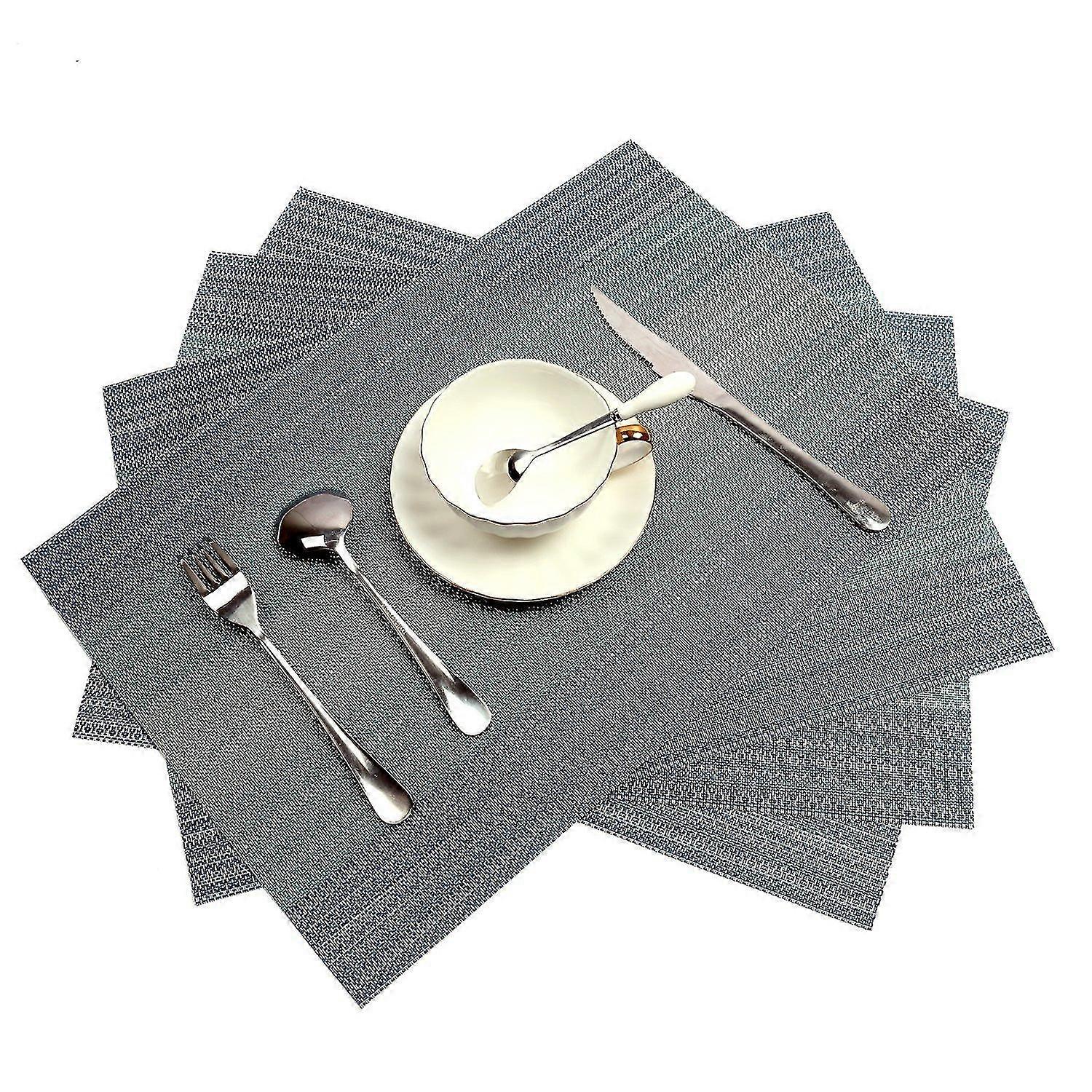 Tischsets Set aus 4 gewebtem Vinyl-Tischset (blau)