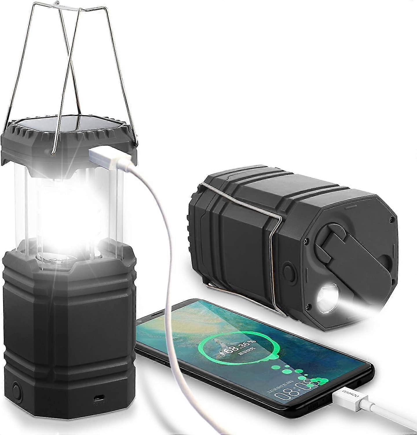 Led Camping Lamp Solar, Waterproof Led Camping Lantern, Emergency Lamp With Handle, Need To Install A Battery For Hiking, Fishing, Sos, Outages