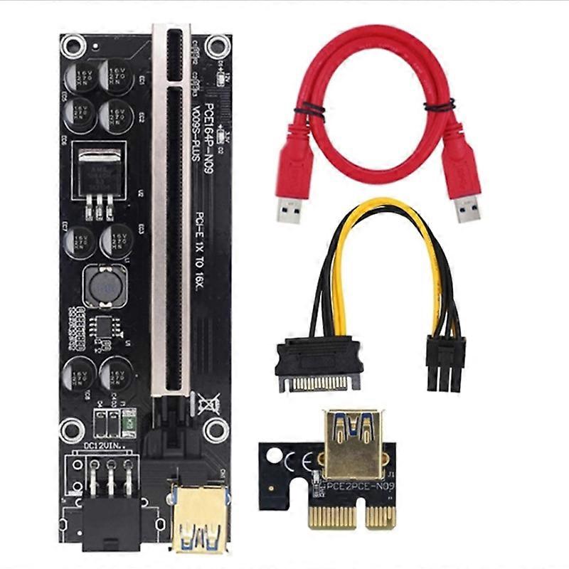 PCI E Graphics Card Extension Cable Adapter GPU 6Pin SATA 15pin compatible for BTC Miner