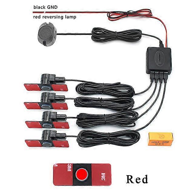 Car Parking Sensor Assistant Parktronics Black/Silver/White 16.5mm Flat Sensors Reverse Radar Sound Buzzer Alarm Sound