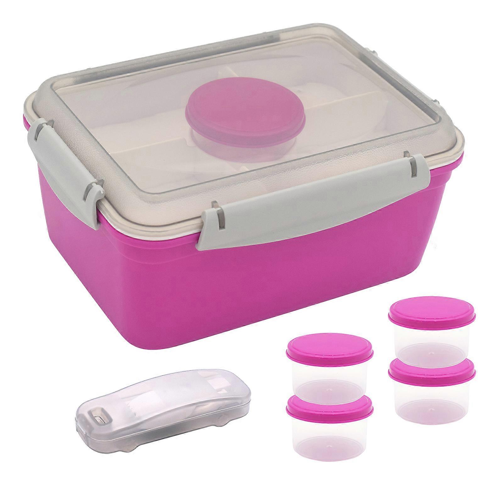 Bento Boxes, Portable Salad Lunch Container - Salad Bowl - 4 Compartments with Dip Cup