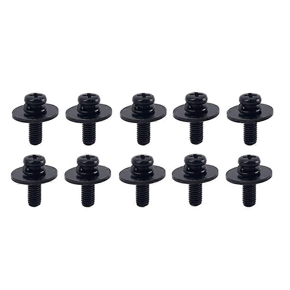 10pcs Metal Durable Drum Fastener Mounting Screws with Washers for Drum Lugs WC23 (Black)