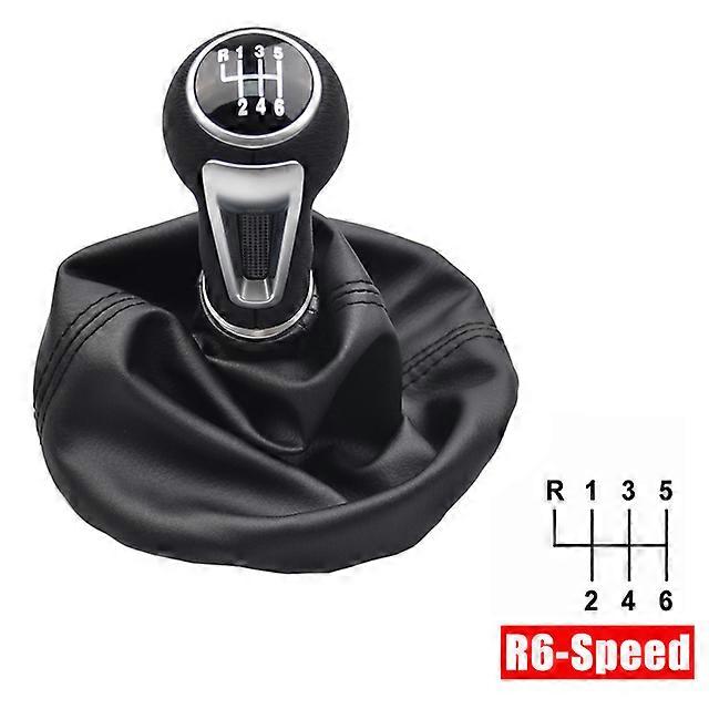 Car Interior 5 6 Speed 10mm Leather Car Gear Shift Knob With Boot For SEAT IBIZA IV New Shift Knob Lever Stick Gaiter Boot Cover Collar
