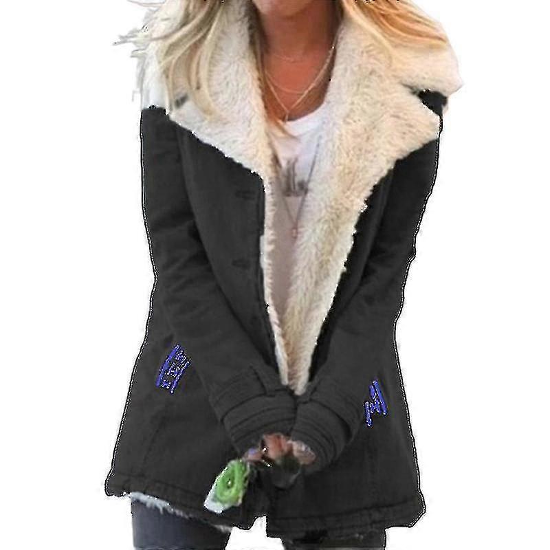 Women's Solid Color Overcoat Open Front Long Sleeve Lapel Collar Pockets Outwear