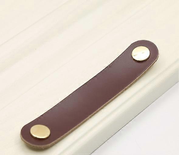 Brown Leather Drawer Pulls - 6 Pcs Leather Cabinet Pulls Black Cabinet Pulls Handles Leather Cabinet Pulls - for Cabinet, Kitchen
