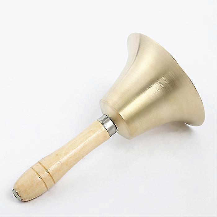 Hand Bells Chimes, Solid Brass Wood Handle School Bell For Entertainment Use(1pcsbrown