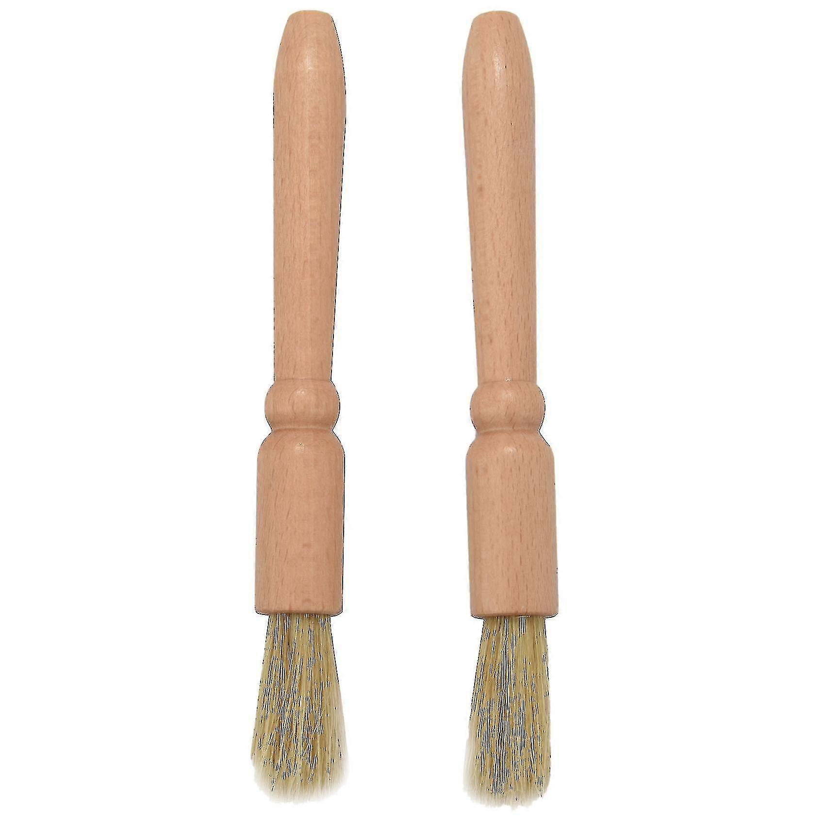 2 Pack Coffee Grinder Cleaning Brush Wood Dusting Brush