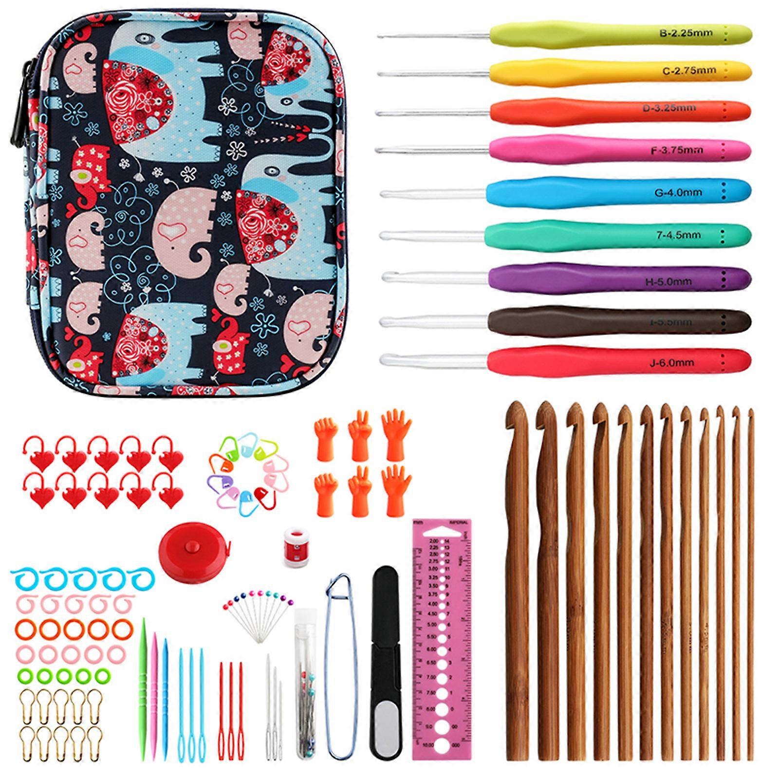 110Pcs Crochet Hooks Kit with for Case Crochet Hooks Ergonomic Crochet Hooks