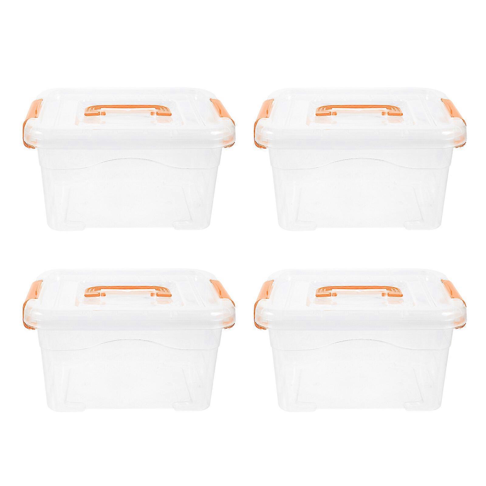 4Pcs Desktop Organizer Box Sundry Toy Storage Case Handheld Storage Box with Lid Handle