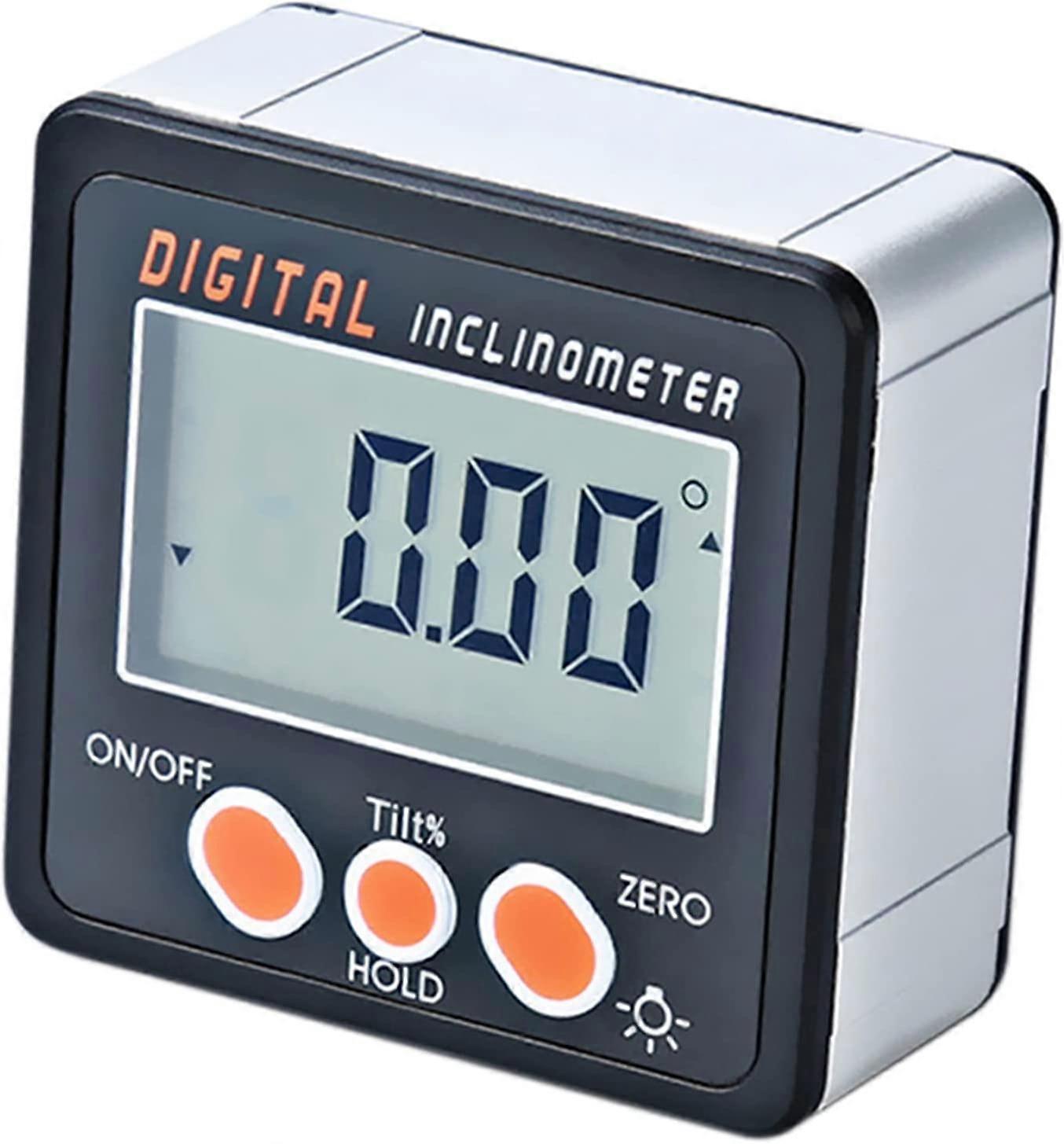 Digital LCD Angle Protractor Inclinometer 0-360 Electronic,Aluminum Alloy,Magnetic Meter Base