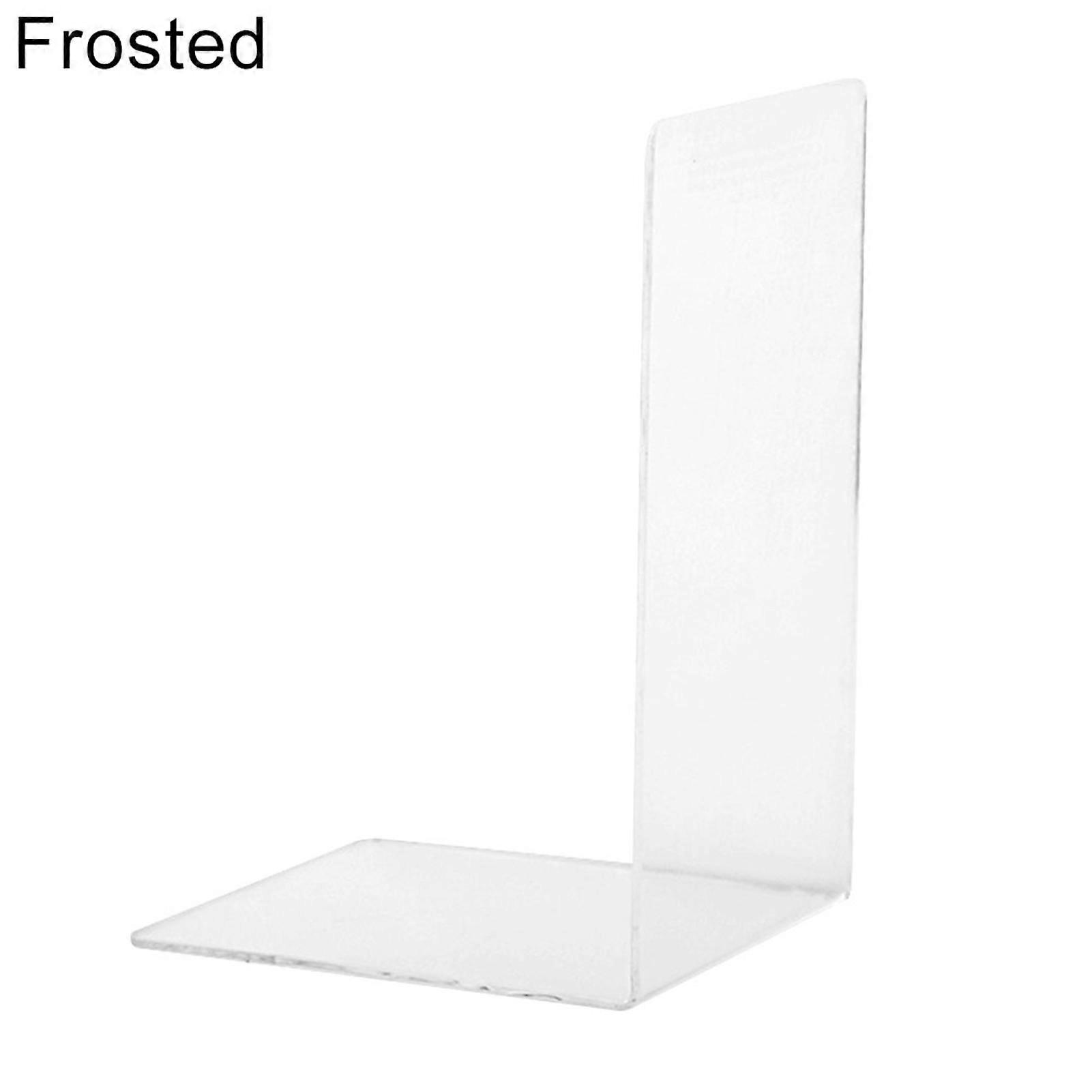 1Pc Transparent Acrylic Bookend Stand Bookshelf Desktop Decorative Storage Rack