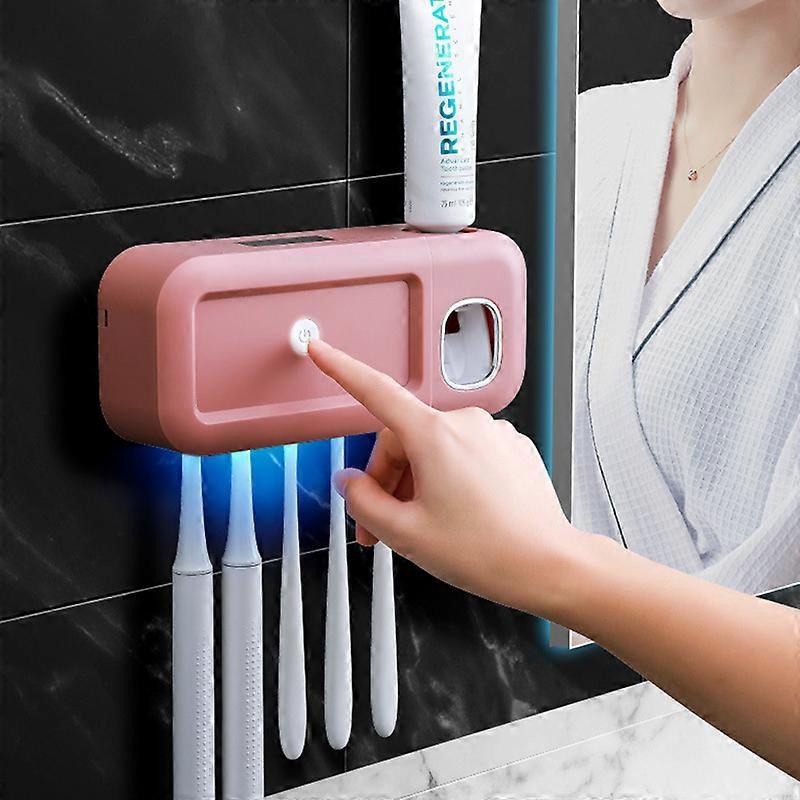 Wall-mount Automatic Toothbrush Holder Solar Energy UV Toothpaste Squeezer Toothpaste Dispenser Home Bathroom Accessories